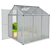 ONBEST Gewächshaus Aluminium | 4mm | Polycarbonat-Platten | 185x195x185cm (BxHxT) | Wetterfest | UV-Beständig