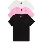 Tommy Hilfiger 3-pack V-neck Tee Black/ecru/pink Daisy Größe: M | Hemden Outlet | Damen | Schwarz