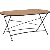 Brafab Klapptisch Brewer 85 x 73 x 160 cm Teakholz Stahl Natur Schwarz