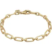 KUZZOI Armbänder - Armband Gliederkette Modern Oval 925 Sterling Silb - Gr. 21 CM - in Gold - für Damen