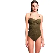 Emporio Armani für Damen. EW003297_AF20247 Olivia grüner Badeanzug (S), Strandbekleidung, Polyester