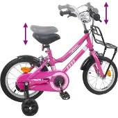 vidaXL Kinderfahrrad 14 Zoll für 3-5 Jahre alt Rosa und Schwarz