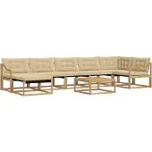 vidaXL Outdoor-Sofagarnitur 8 stk. Weiß und Beige Massivholz Akazie