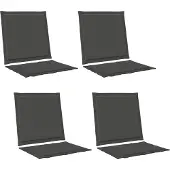 vidaXL Sitz- und Rückenkissen 4 pcs Anthrazit 47 x 45 x 2 cm Polyester