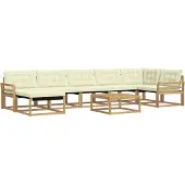 vidaXL Outdoor-Sofagarnitur 8 Stk. Weiß und Creme Massivholz Akazie