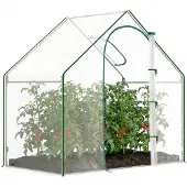 Outsunny Foliengewächshaus 1,8x1x1,68 m Gewächshaus Tomatenhaus mit Tür, Fenster