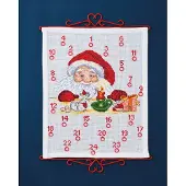Mango Permin Kreuzstich Stickpackung Adventskalender "Santa Claus und Mäuse", Zählmuster, 38x46cm