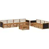 vidaXL Outdoor-Sofagarnitur 8 pcs Natur 79 x 79 x 37 cm