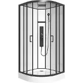 Vente-unique Whirlpool-Viertelkreis-Duschkabine - B 90 x T 90 x H 215 cm - SOLENA