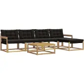 vidaXL Outdoor-Sofagarnitur 6 stk. Weiß und Schwarz