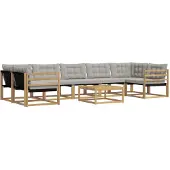vidaXL Outdoor-Sofagarnitur 8 pcs Weiß und Hellgrau 79 x 79 x 37 cm