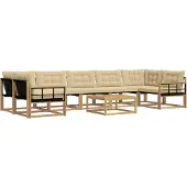 vidaXL Outdoor-Sofagarnitur 8 pcs Weiß und Beige 79 x 79 x 37 cm