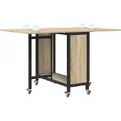 vidaXL Faltbarer Esstisch mit Rollen 130 x 80 x 76,5 cm Stahl PB