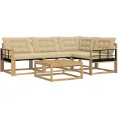 vidaXL Outdoor-Sofagarnitur 5 stk. Weiß und Beige
