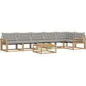 vidaXL Outdoor-Sofagarnitur 7 Stk. Weiß und Hellgrau