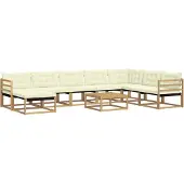 vidaXL Outdoor-Sofagarnitur 9 pcs Weiß und Creme 79 x 79 x 37 cm