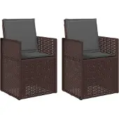 vidaXL Garten Esszimmerstühle 2 Stk. Braun und Anthrazit PP