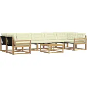 vidaXL Outdoor-Sofagarnitur 8 pcs Weiß und Creme 79 x 79 x 37 cm