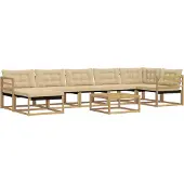 vidaXL Outdoor-Sofagarnitur 8 Stk. Weiß und Beige Massivholz Akazie
