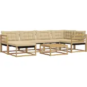 vidaXL Outdoor-Sofagarnitur 7 pcs Weiß und Beige 79 x 79 x 37 cm