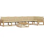 vidaXL Outdoor-Sofagarnitur 7 pcs Weiß und Beige 79 x 79 x 37 cm