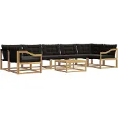 vidaXL Outdoor-Sofagarnitur 8 Stk. Weiß und Schwarz