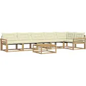 vidaXL Outdoor-Sofagarnitur 7 pcs Weiß und Creme 79 x 79 x 37 cm