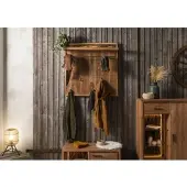 WOLF Wandgarderobe Akazie 88x25x88 natur lackiert BARK #119