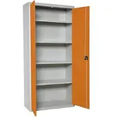 Simon Rack Aktenschrank, Mehrzweckschrank, Stahl-Aufbewahrungsschrank, 4 Ebenen, Doppeltüren, Schloss - Simonlocker