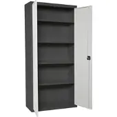 Simon Rack Aktenschrank, Mehrzweckschrank, Stahl-Aufbewahrungsschrank, 4 Ebenen, Doppeltüren, Schloss - Simonlocker