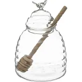 5 Five Glas für die Aufbewahrung von Honig, großer Küchenbehälter+Speziallöffel - Höhe 14 cm,