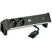 Bachmann DESK2 ALU BLACK 2xSchutzkt.USBC, USB Charger 60W 0,2m GST18