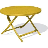 DCB Groupe Runder Gartenklapptisch, Aluminium, senfgelb