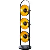 Invicta Industrial Stehlampe STUDIO 130cm schwarz Blattgold-Optik 3 neigbare Schirme Stehleuchte Standleuchte