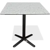 DCB Groupe Quadratischer Gartentisch aus Stahl mit Terrazzoplatte