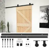 Syfax Schiebetür Natürlich und Schwarz 90 x 210 cm
