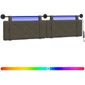 Syfax Hängendes Kopfteil Mit LED Licht Grau Kunstleder