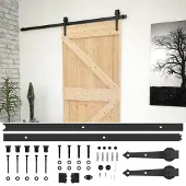 Syfax Schiebetür Natürlich und Schwarz 90 x 210 cm