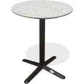 DCB Groupe Runder Gartentisch aus Stahl mit Terrazzoplatte