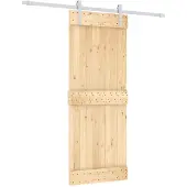 Syfax Schiebetür Natürlich und Weiß 80 x 210 cm Massivkiefer