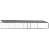vidaXL Hundezwinger mit Dach und Tür Grau 12x2x2 m Verzinkter Stahl