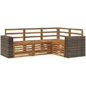 vidaXL Outdoor-Sofagarnitur 4 stk. Natur Polyester
