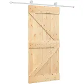 Syfax Schiebetür Natürlich und Weiß 95 x 210 cm Massivkiefer