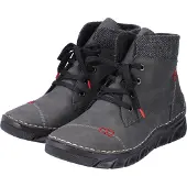 Bonprix Damen Stiefelette warm gefüttert Ziernähte Webstoff Plateau 55031, Größe:38 EU, Farbe:Grau