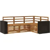 vidaXL Outdoor-Sofagarnitur 4 stk. Natur Polyester