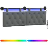 Syfax Hängendes Kopfteil Mit LED Licht Dunkelgrau Stoff