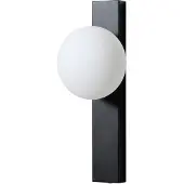 LINDBY Tavrik Bad-Wandleuchte, schwarz/weiß, Glas - , Tavrik, dimmbar, Schwarz, für Balkon, Glas, Modern