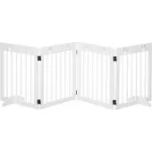 PawHut Absperrgitter Hund 4-teilig 204 x 61 cm Faltbar Türschutzgitter für Flur