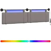 Syfax Hängendes Kopfteil Mit LED Licht Taupe Stoff