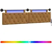 Syfax Hängendes Kopfteil Mit LED Licht Braun Samt